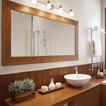 如何挂镜现代住宅浴室大镜