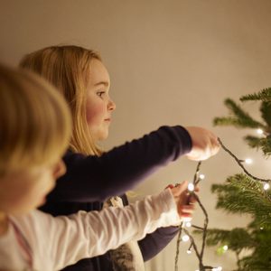 如何把光放圣诞树